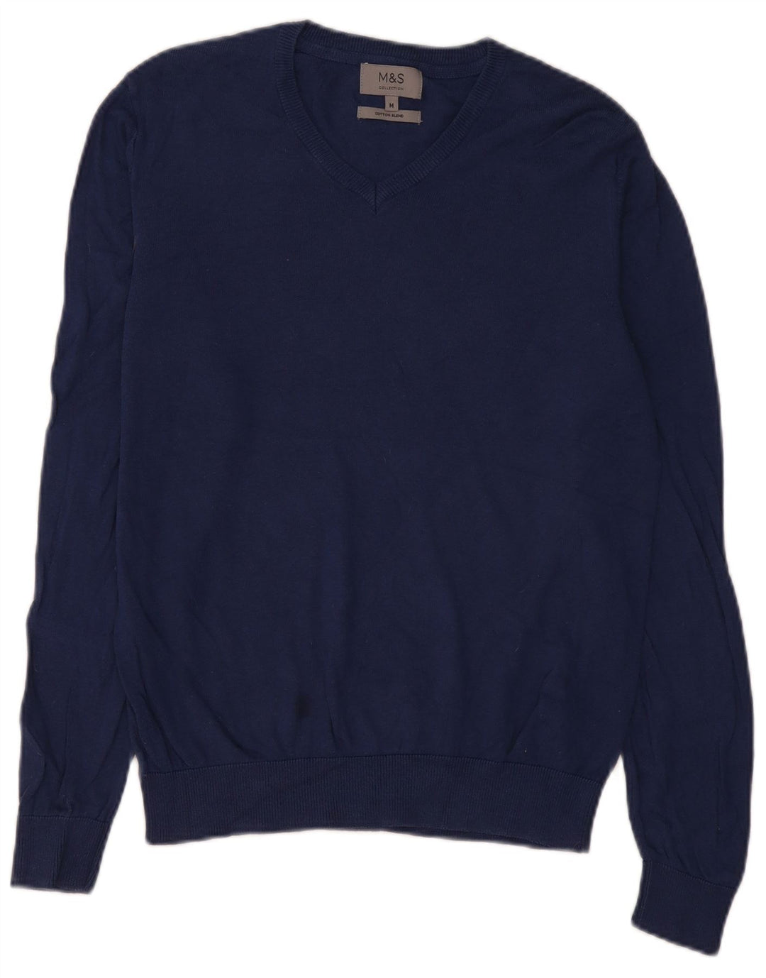 Marks & Spencer Pull col V Homme Bleu Marine Moyen Coton