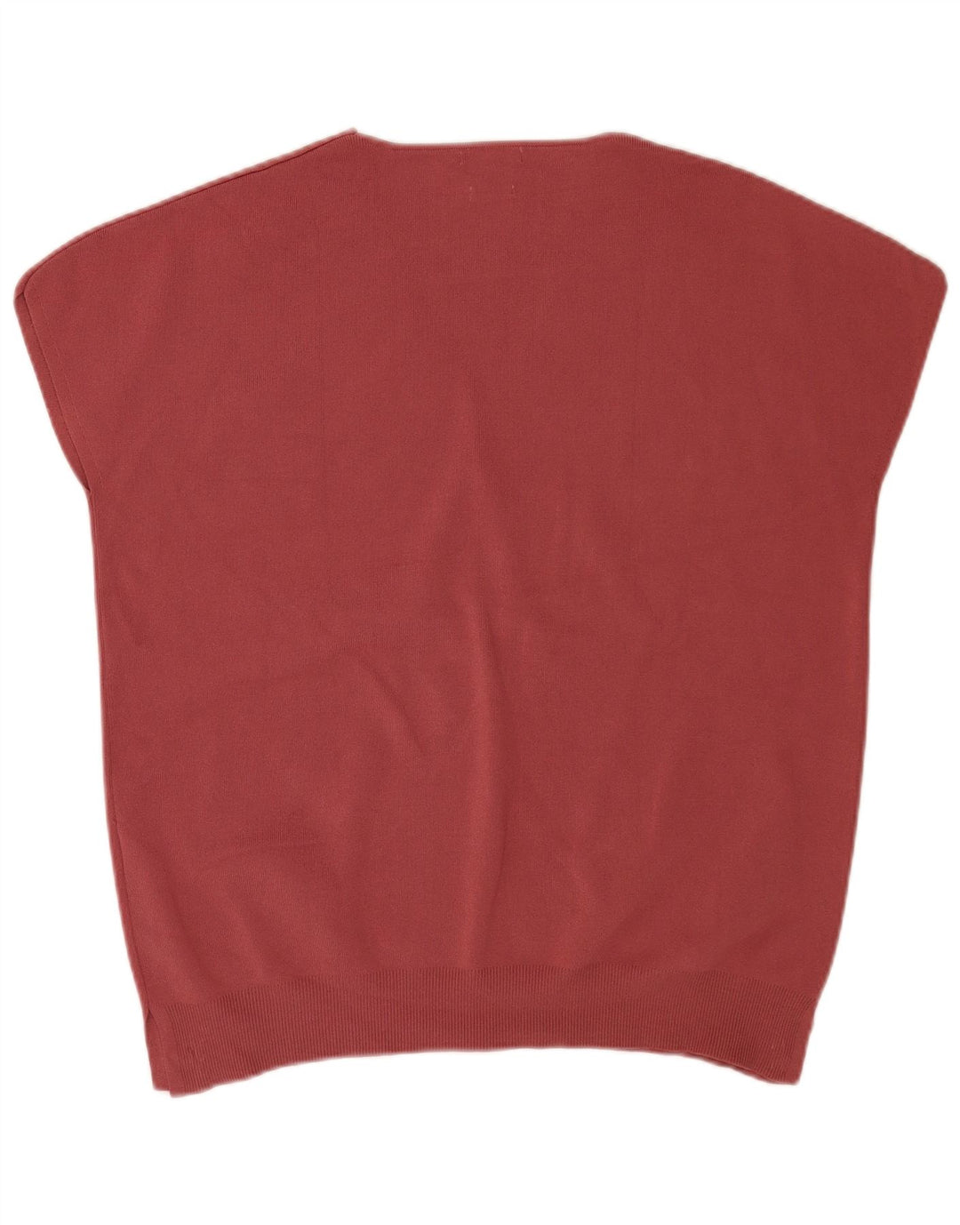 Massimo Dutti Pull à manches courtes et col en V pour homme Bordeaux moyen