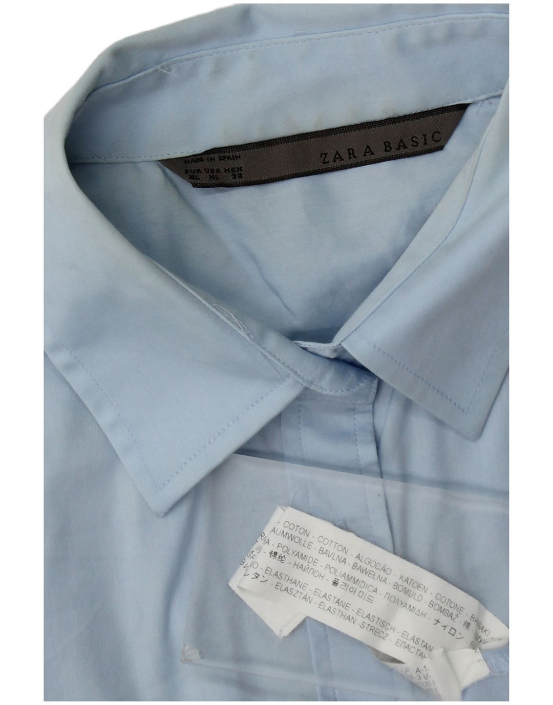Chemise Femme Zara UK 18 XL Coton Bleu