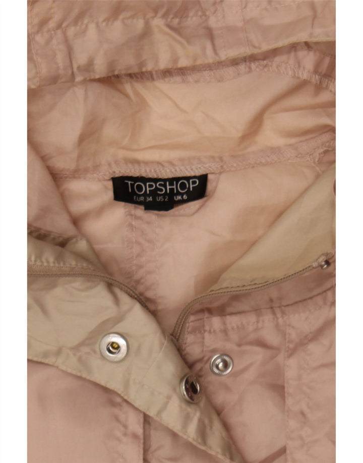 TOPSHOP Womens Hooded Overcoat UK 6 XS Pink Polyester Vintage Topshop and Second-Hand Topshop from Messina Hembry 
