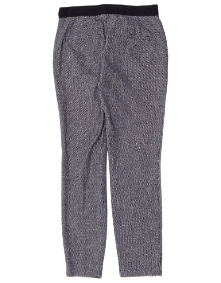 Pantalon de costume slim femme Zara petit W26 L27 bleu marine géométrique polyester
