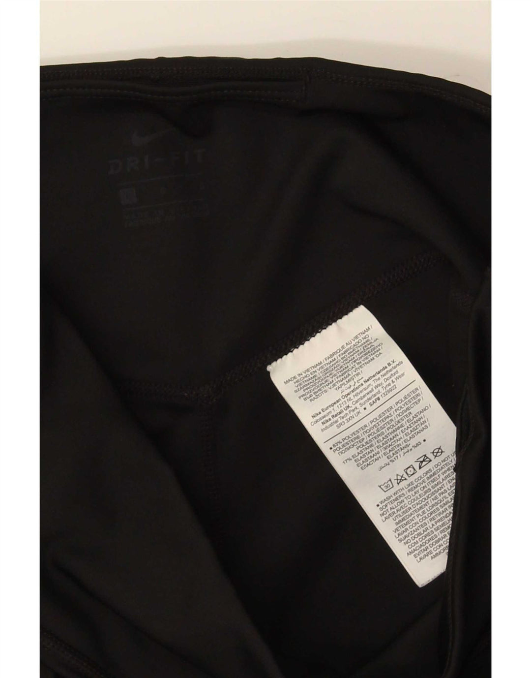 Nike Legging court Dri Fit Graphic pour femme UK 14 Large Noir Polyester
