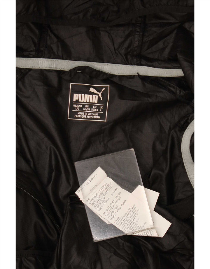 Puma Veste de pluie à capuche pour femme UK 16 Large Noir Polyester