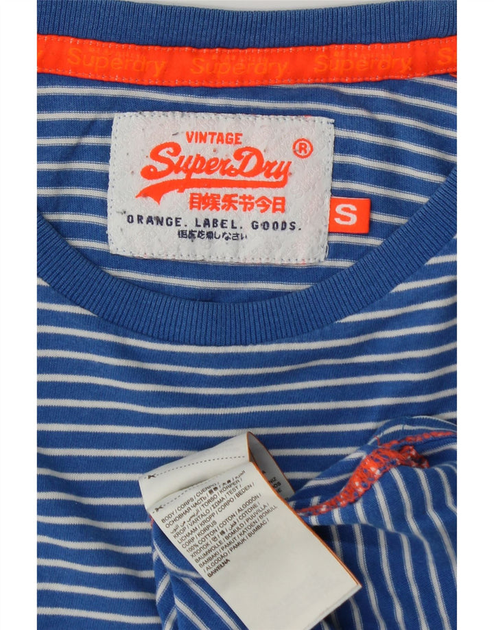 SUPERDRY T-Shirt Homme Petit Bleu Rayé Coton