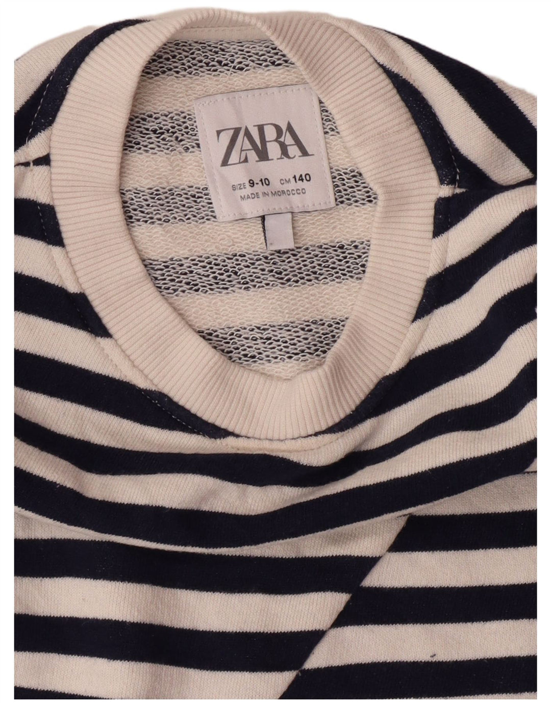 Zara Sweatshirt Fille 9-10 ans Bleu Marine Rayé