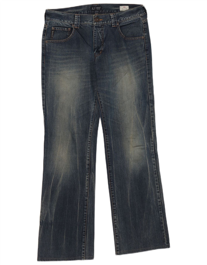 ARMANI Jean Bootcut Coupe Régulière Homme W33 L32 Bleu Coton
