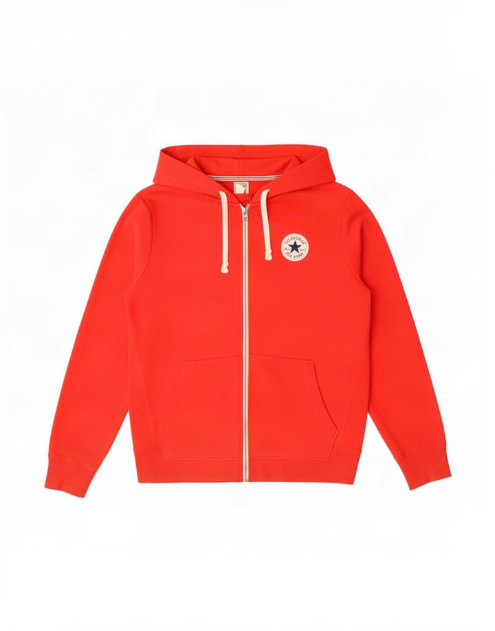 Converse Pull à capuche zippé pour homme Petit coton rouge