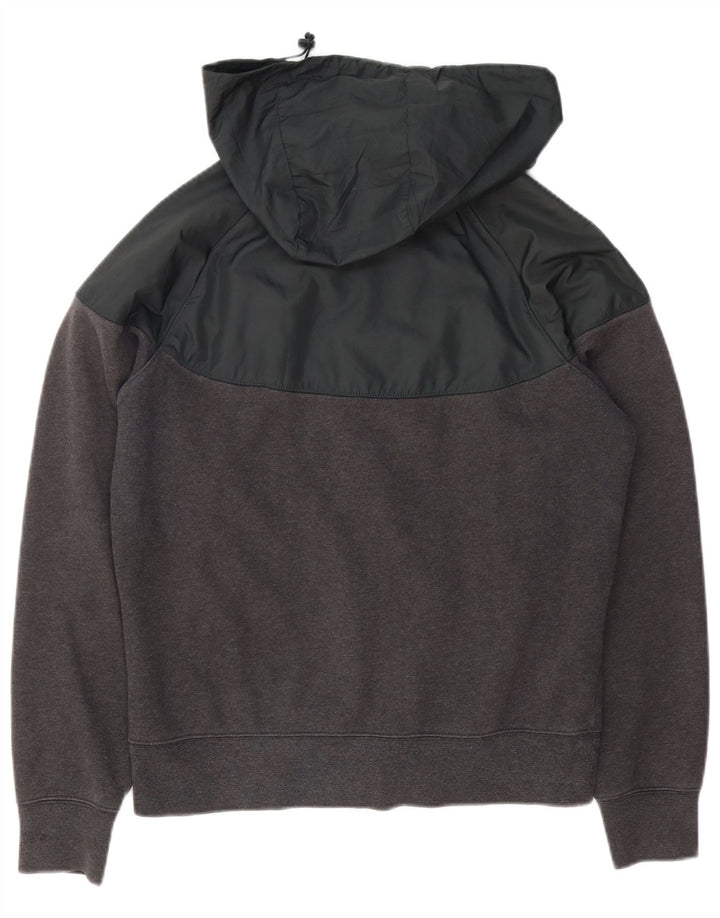 Nike Sweat à capuche zippé en coton color block gris moyen pour homme