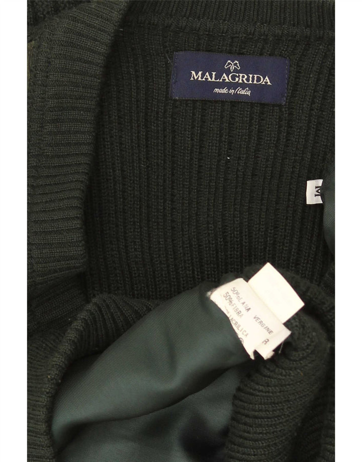 Malagrida Pull Cardigan Homme Vert Moyen Argyle/Diamond Laine