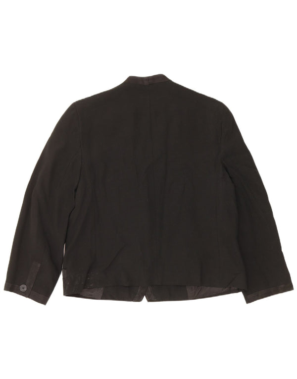 Perte by Krizia Veste blazer à 1 bouton pour femme UK 16 Large Noir Acétate