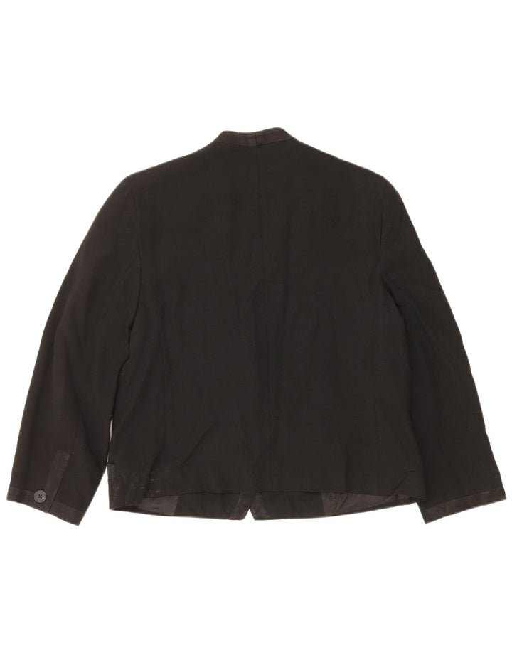 Perte by Krizia Veste blazer à 1 bouton pour femme UK 16 Large Noir Acétate