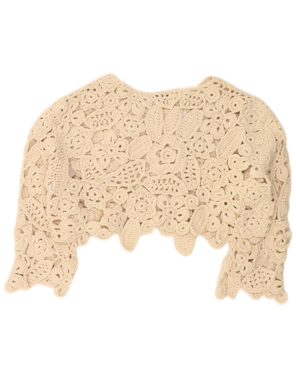 Zara Chemisier surdimensionné à manches 3/4 pour femme Beige moyen UK 14