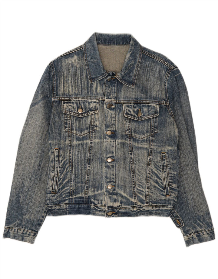 VINTAGE Mens Denim Jacket UK 38 Medium Blue Cotton