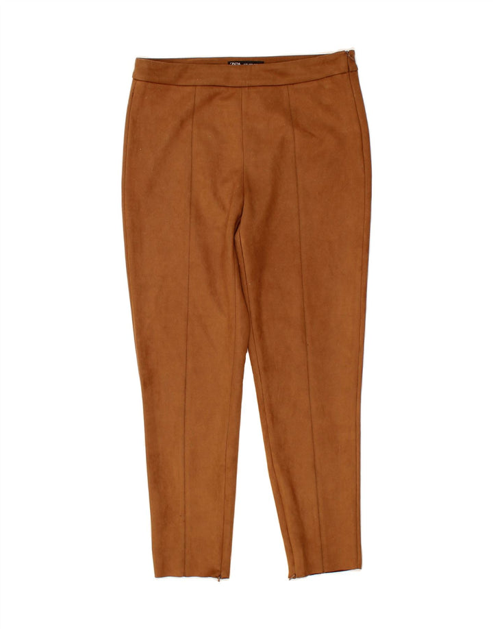 ZARA Womens Slim Casual Trousers XL W36 L28 Brown Polyester Vintage Zara and Second-Hand Zara from Messina Hembry 