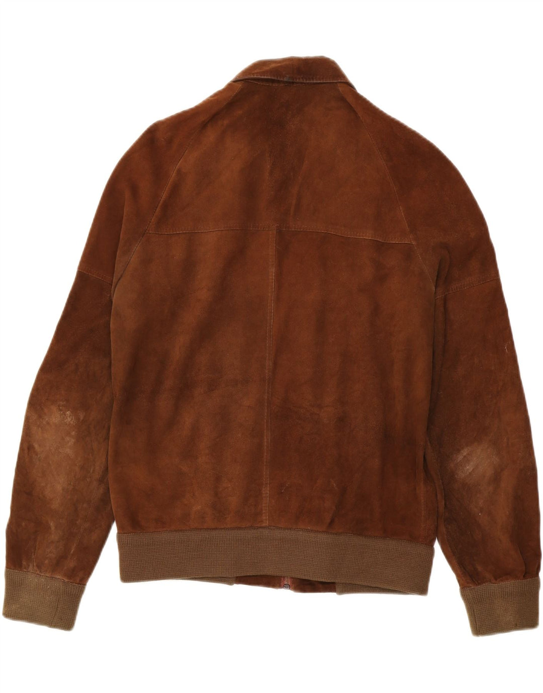 vintage Mens Suede Bomber Jacket UK 38 Brun Moyen