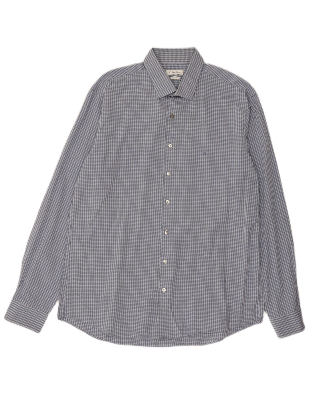 Calvin Klein Chemise slim fit pour homme Taille 43 17 XL Bleu à carreaux