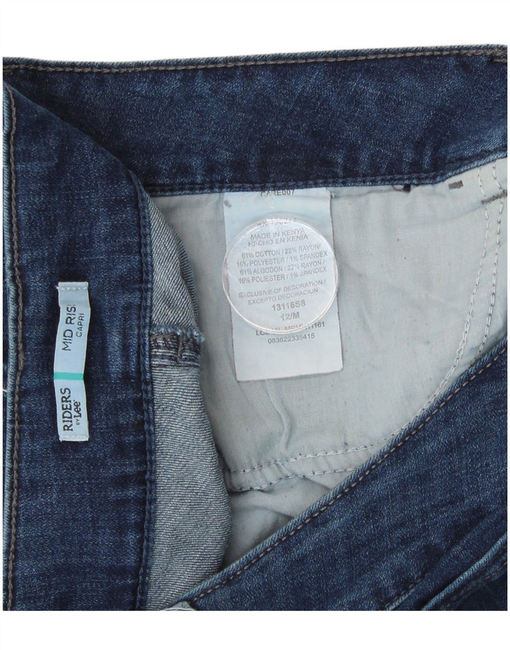 Lee Jeans Capri taille moyenne pour femme US 12 Large W34 L20 Bleu Coton
