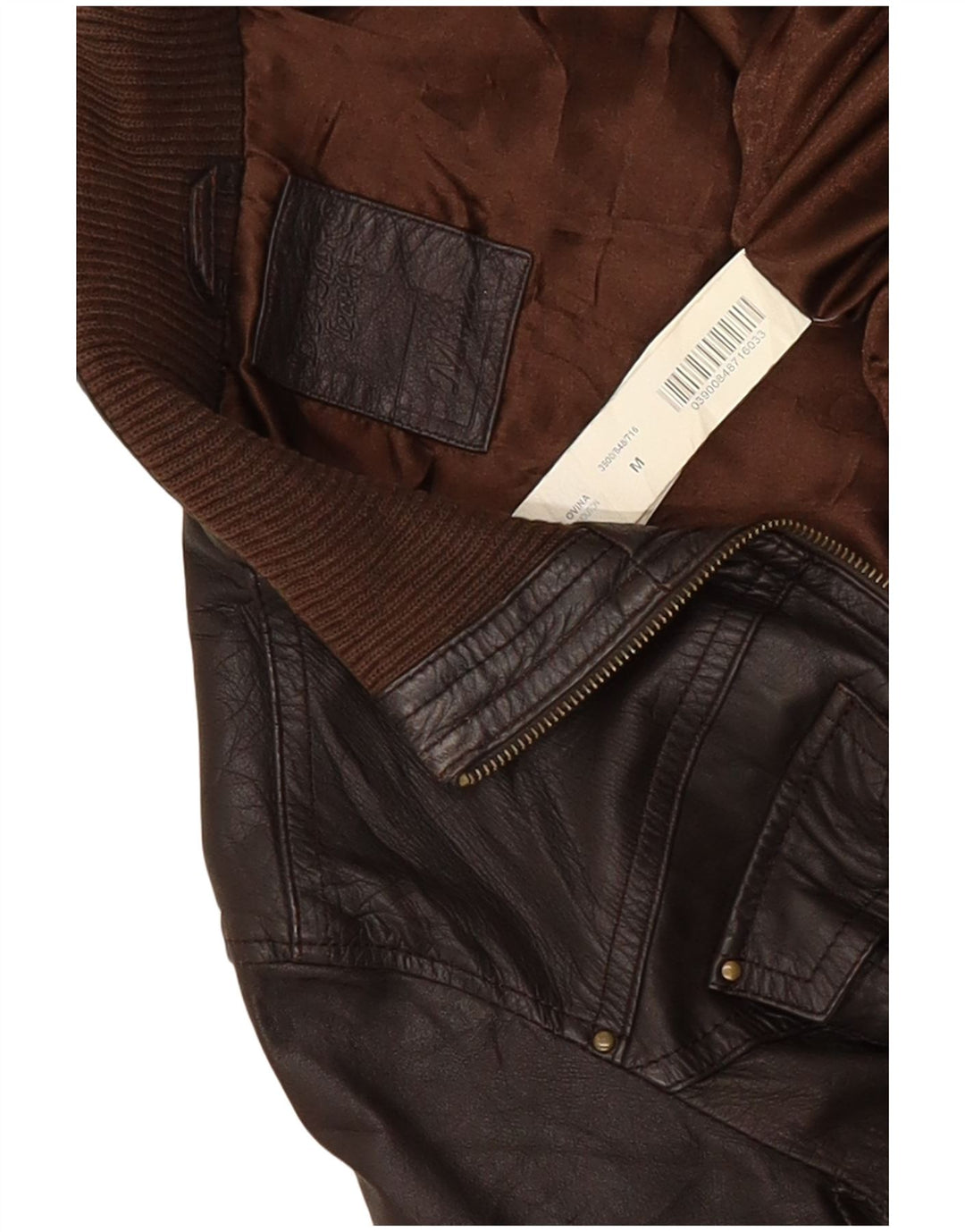Bershka Veste en cuir pour femme UK 12 Marron moyen