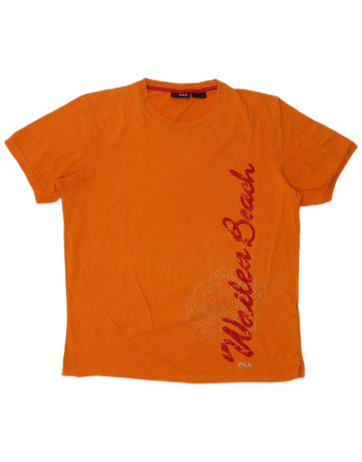 Fila T-Shirt Graphique Homme Orange Moyen Coton