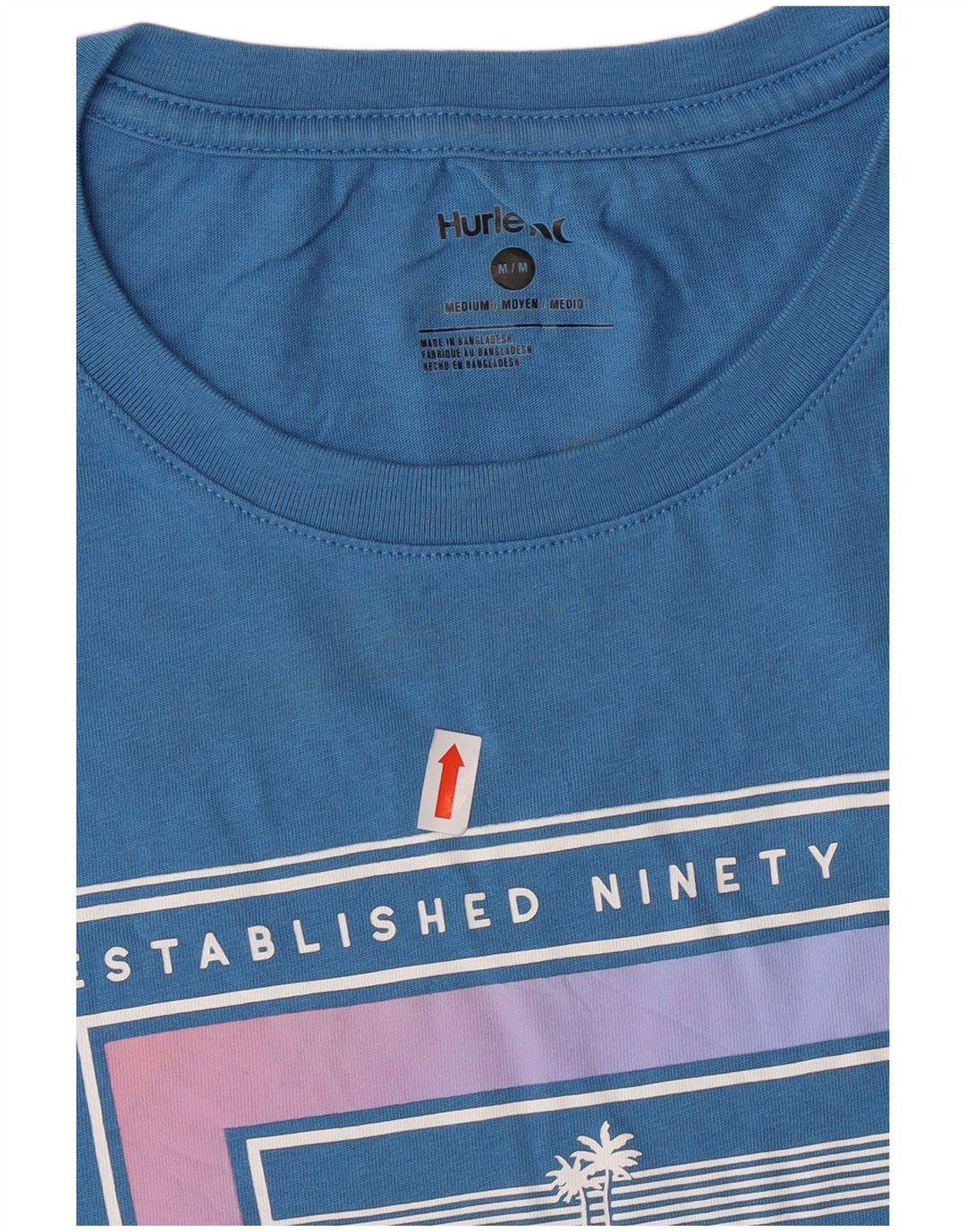 Hurley T-Shirt Graphique Homme Bleu Moyen Coton