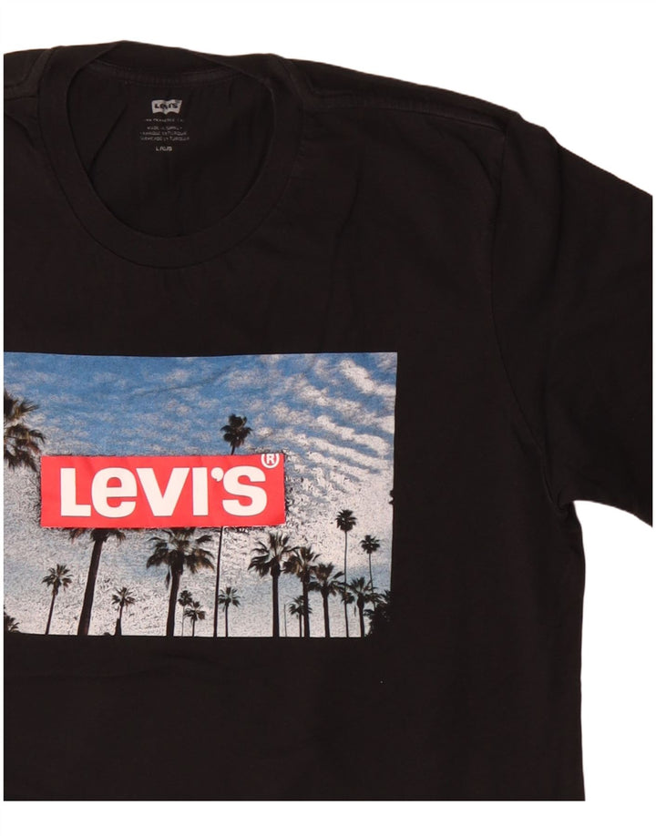 Levi's T-Shirt Graphique Homme Noir Large Coton