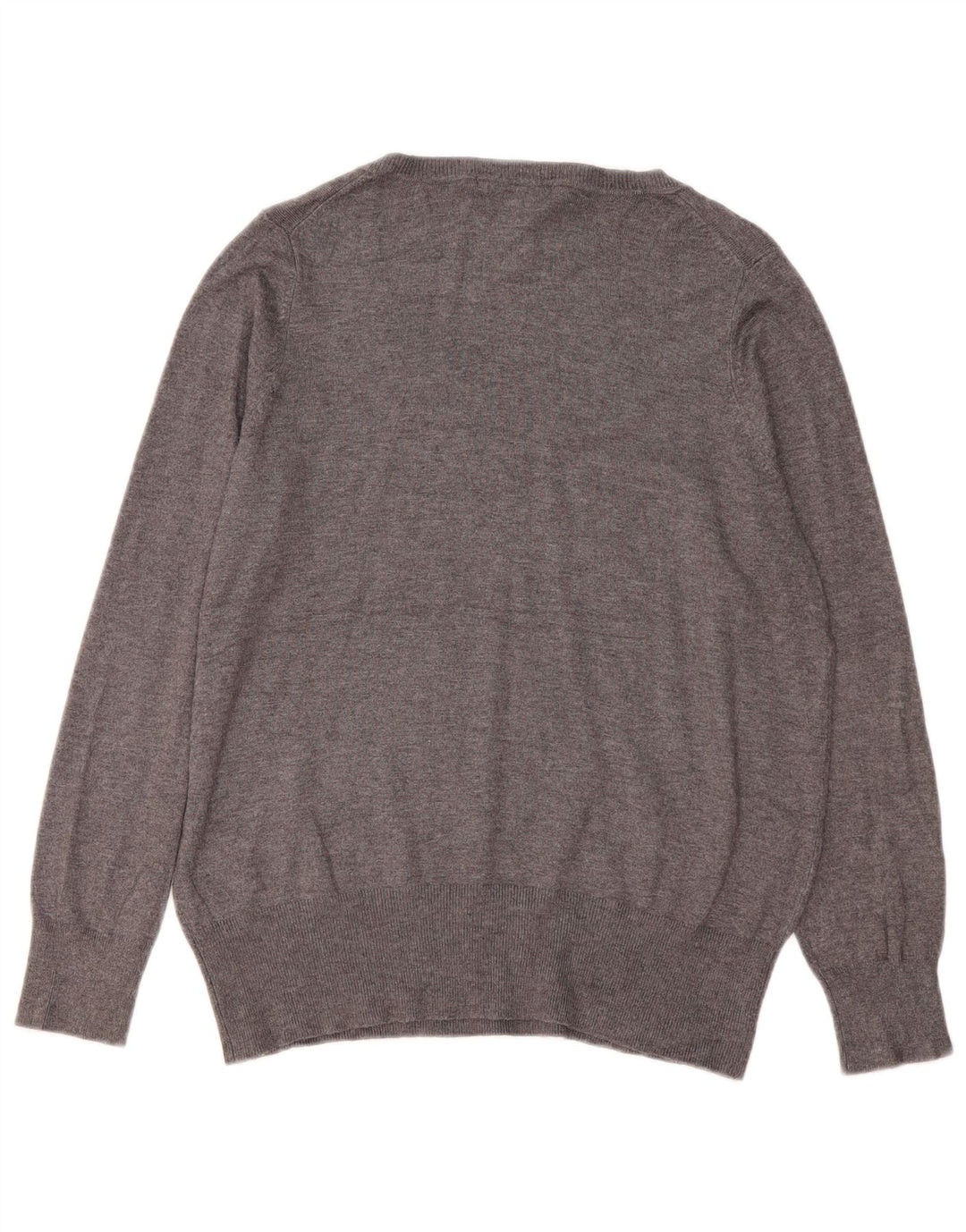 Marks & Spencer Pull col en V pour femme UK 16 Large Gris Viscose