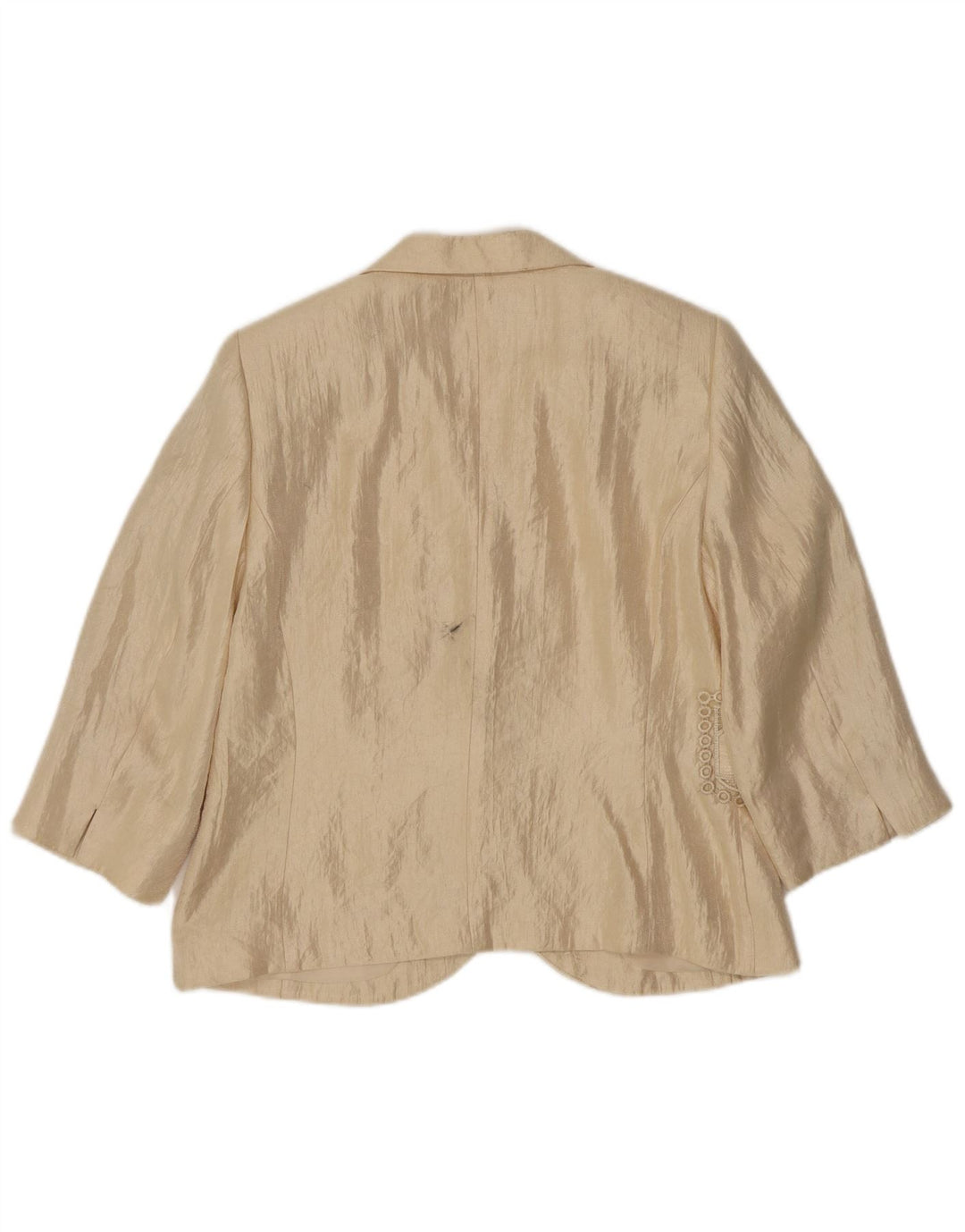 vintage Femmes 3/4 Manches 2 Bouton Blazer Veste IT 42 Beige Moyen
