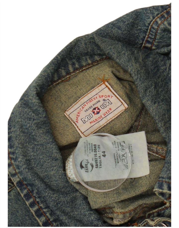 VINTAGE Veste en jean crop femme IT 44 Coton bleu moyen