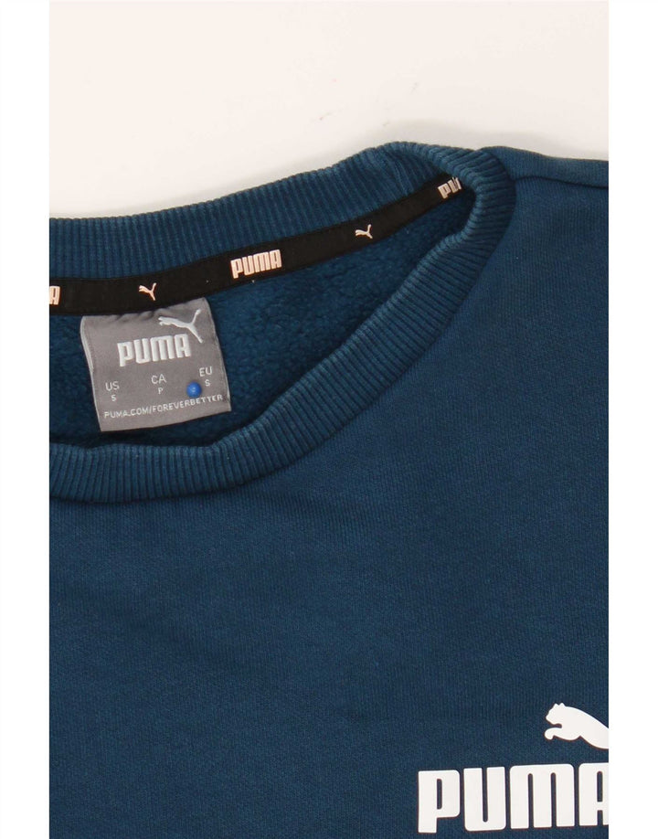 Puma Sweat-shirt surdimensionné pour femme UK 10 Petit Bleu Coton