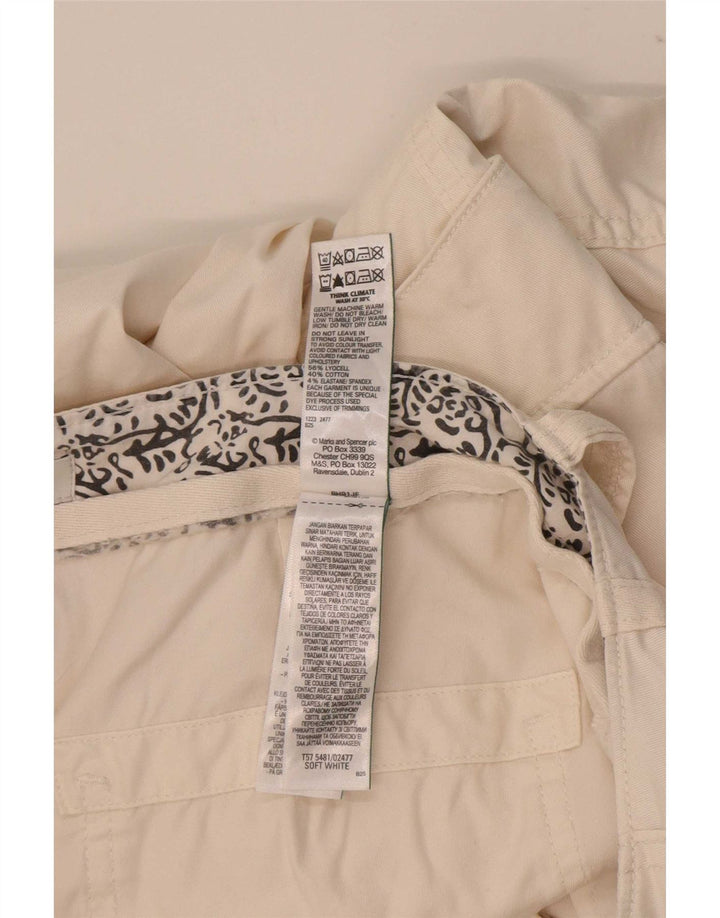 Marks & Spencer Pantalon cargo pour femme UK 14 Large W34 L29 Blanc cassé