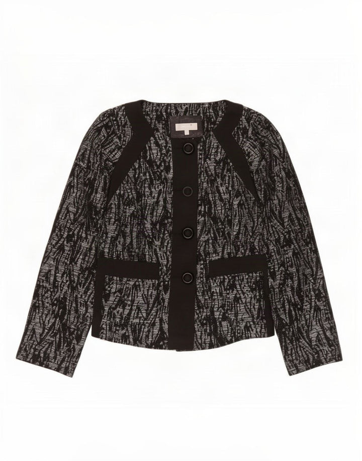 Marks & Spencer Veste blazer à motif abstrait pour femme UK 16 Large Noir