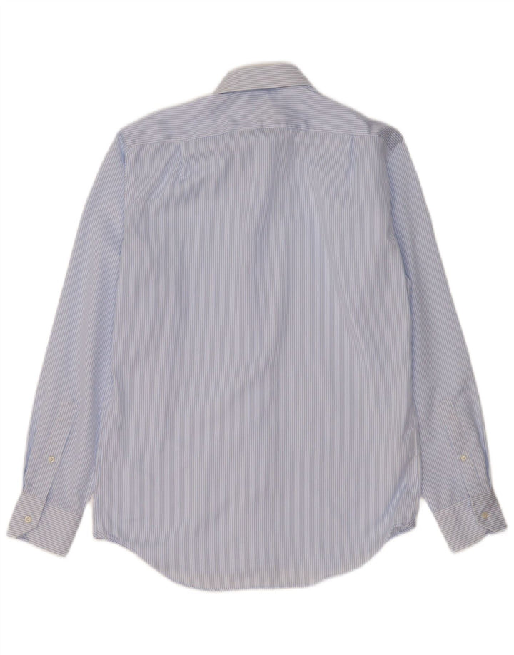 Boggi Chemise coupe régulière pour homme Taille 39 15 1/2 Coton rayé bleu moyen
