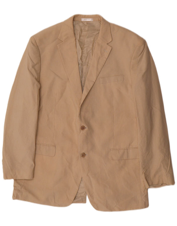 Chaps Veste blazer à 2 boutons pour homme UK 44 2XL Beige à fines rayures en coton