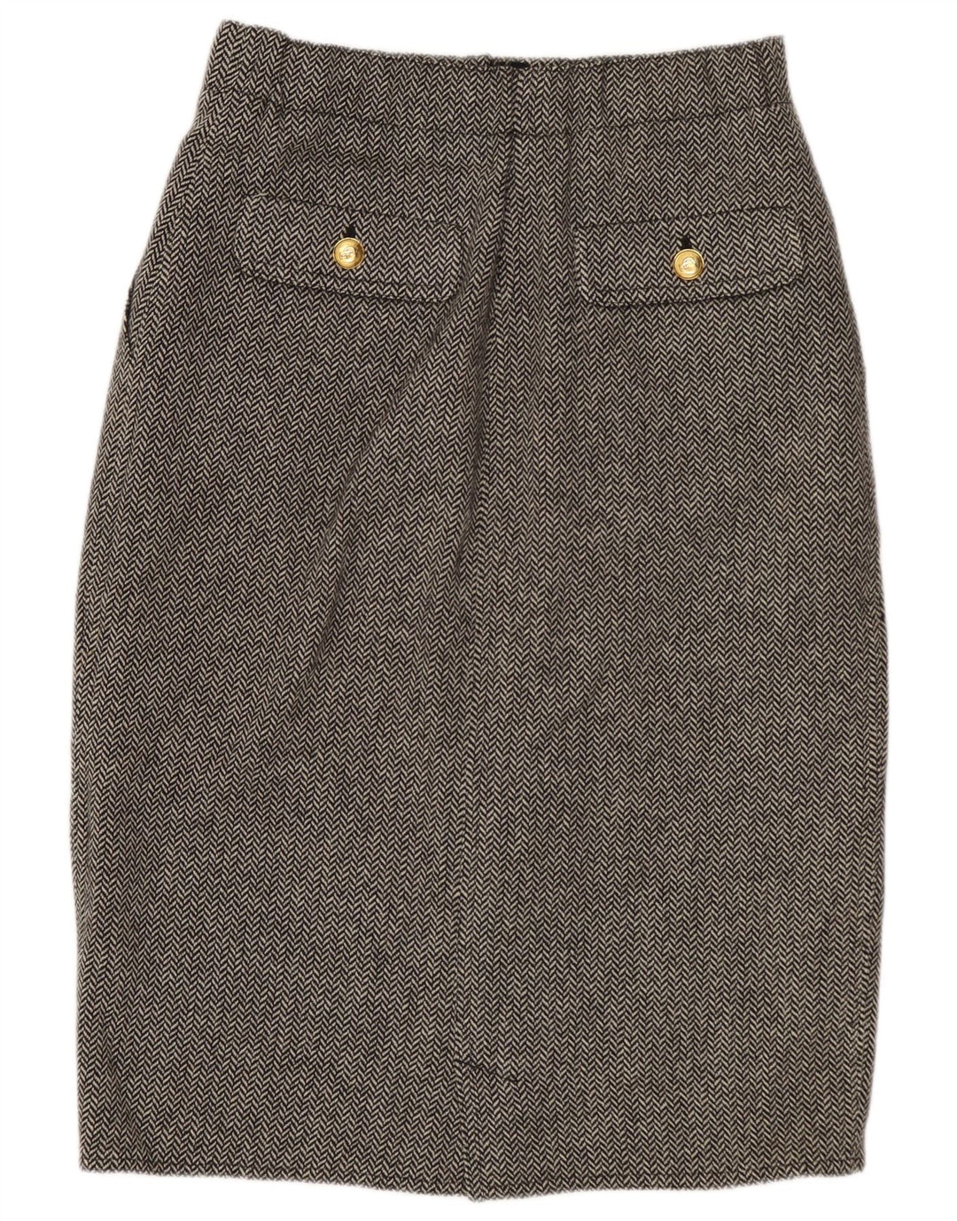 Les Copains Femme Jupe Droite W26 Petit Gris Laine À Chevrons