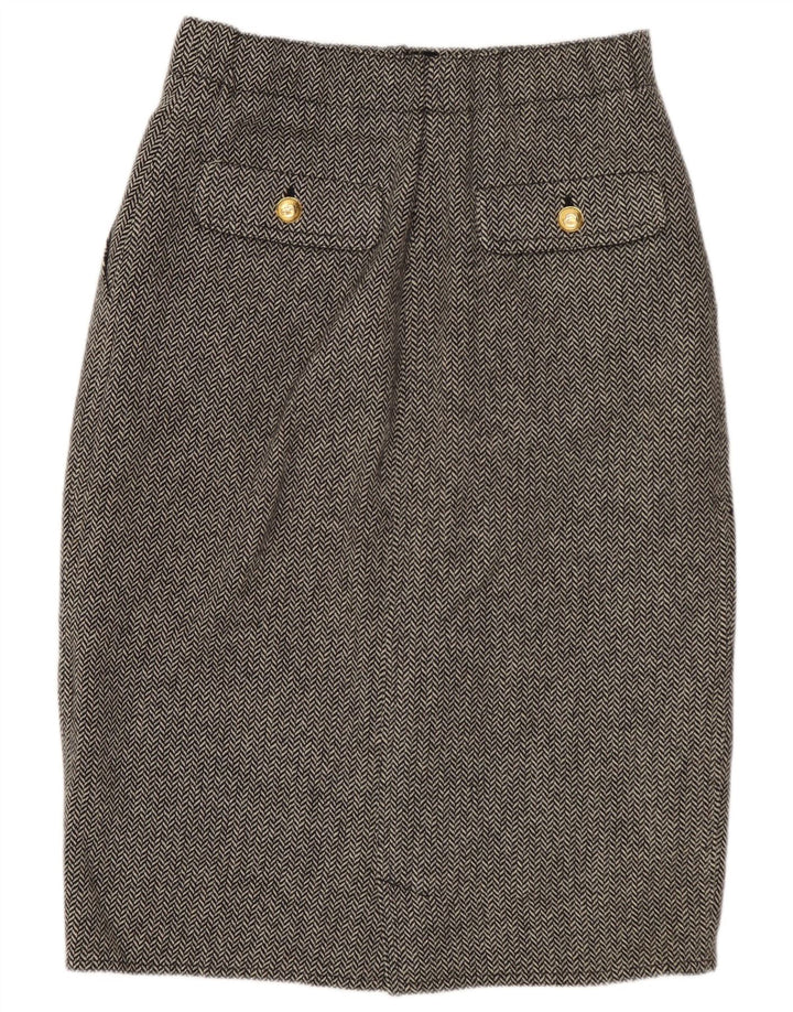 Les Copains Femme Jupe Droite W26 Petit Gris Laine À Chevrons