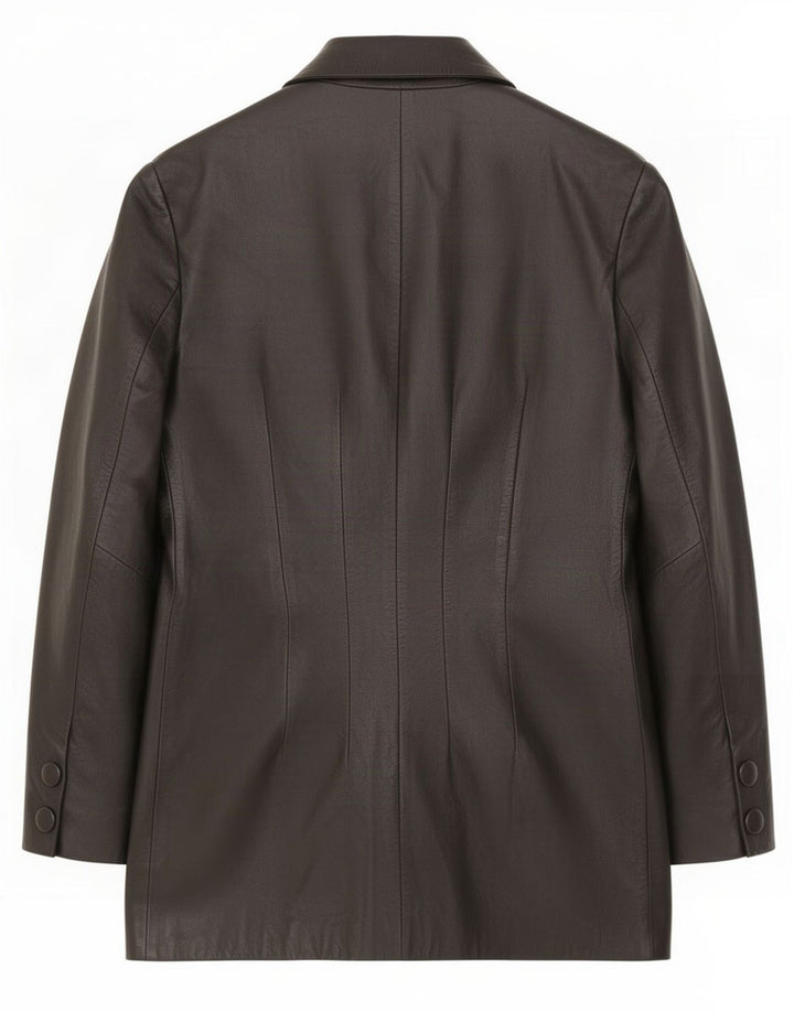 manteau en cuir femme vintage UK 12 Noir Moyen