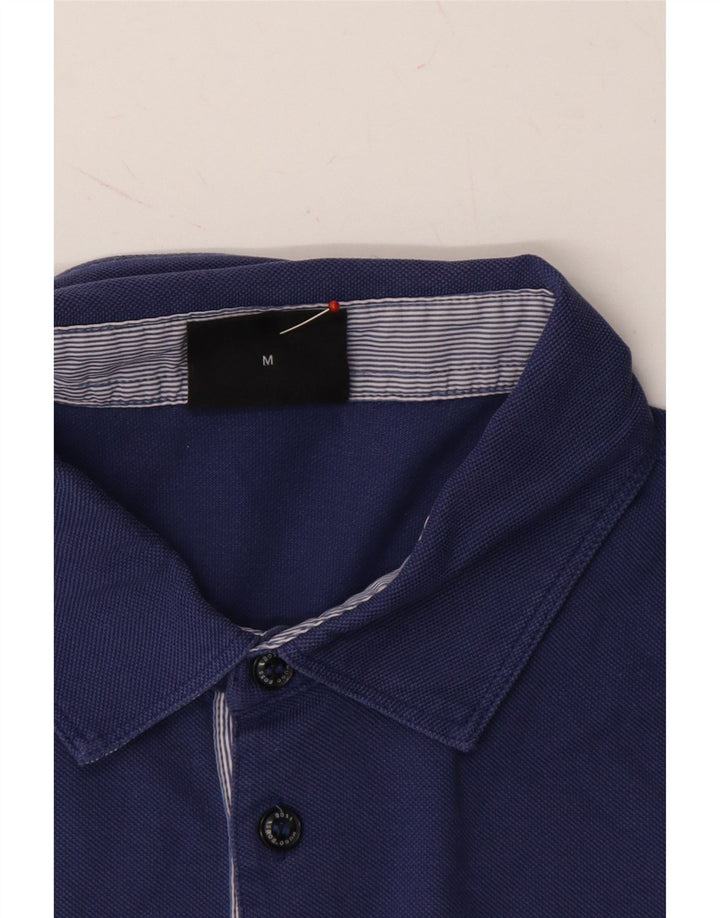 HUGO BOSS Mens Regular Fit Polo Shirt Medium Navy Blue Cotton Vintage Hugo Boss and Second-Hand Hugo Boss from Messina Hembry 