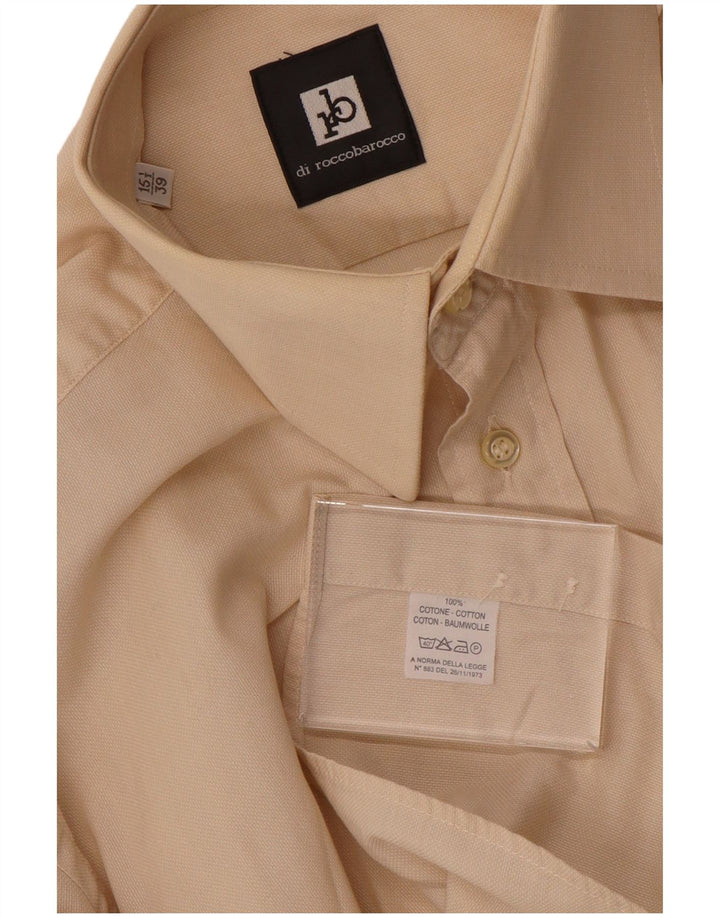 Roccobarocco Chemise Homme Taille 15 1/2 39 Coton Beige Moyen