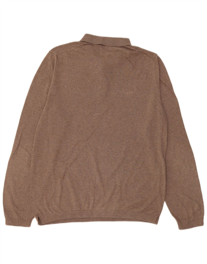Massimo Dutti Pull col polo pour homme Marron Taille L