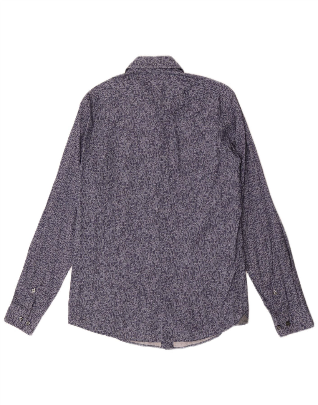 Hugo Boss Chemise Regular Fit Coton Géométrique Bleu Moyen