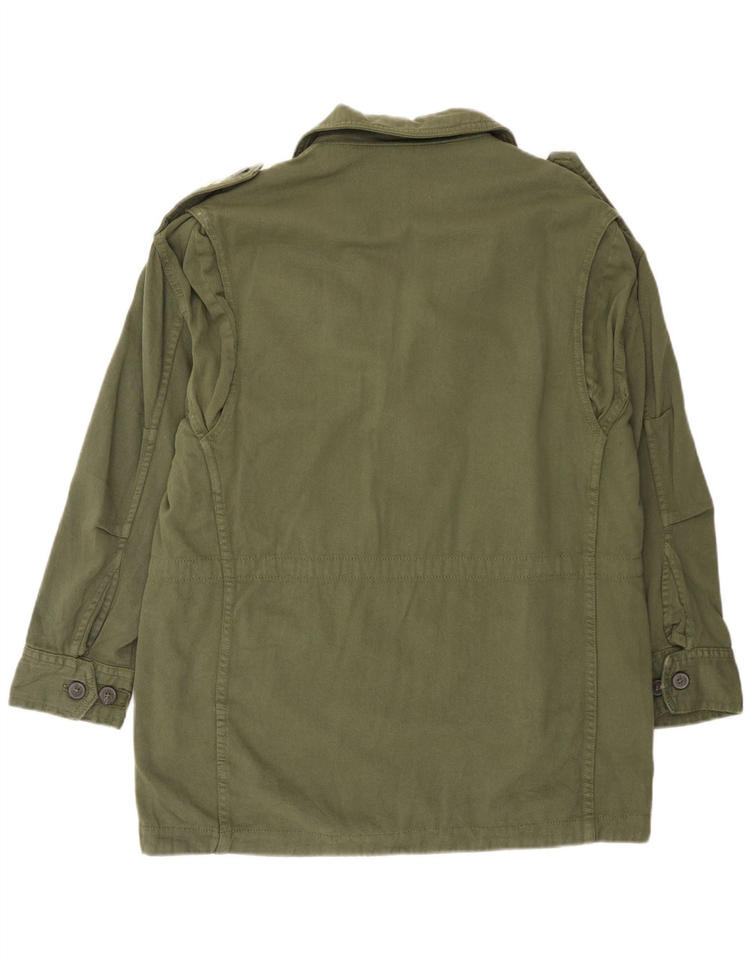 Zara Veste Militaire Femme UK 16 Grand Coton Kaki