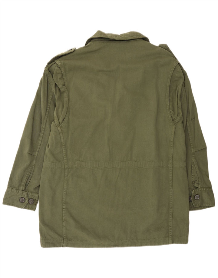 Zara Veste Militaire Femme UK 16 Grand Coton Kaki