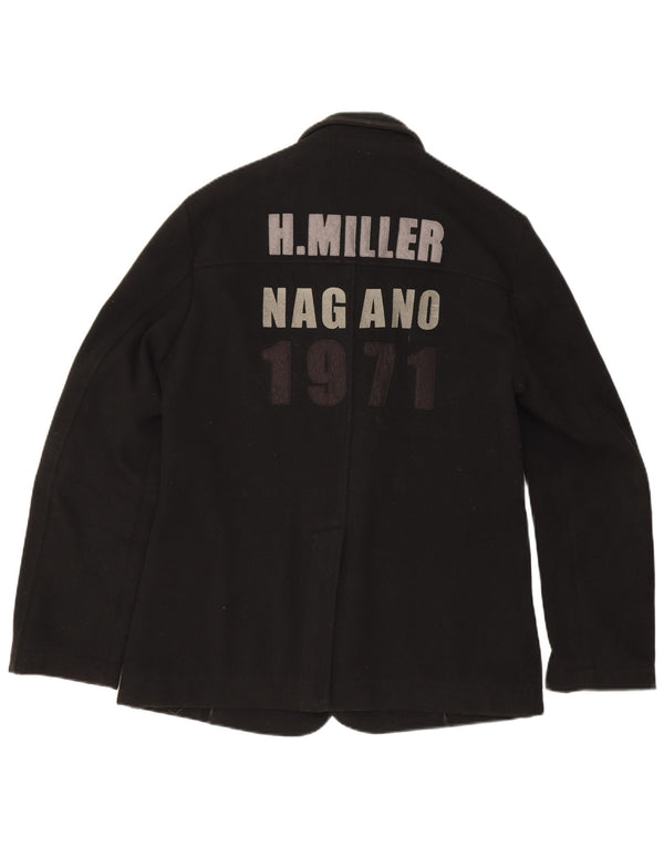Kejo Veste blazer graphique à 3 boutons pour homme UK 38 en laine noire moyenne