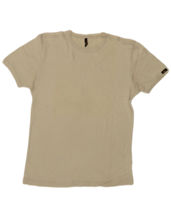 Lee T-Shirt Femme Top UK 14 Large Beige Coton