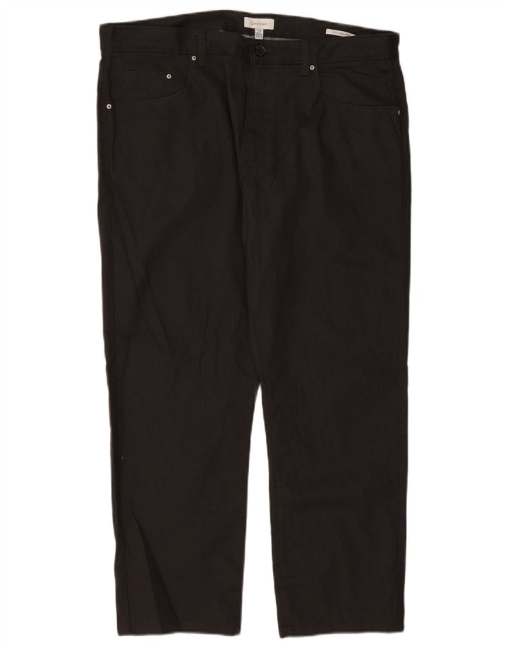 CALVIN KLEIN Pantalon décontracté coupe slim pour homme W36 L30 Noir Coton