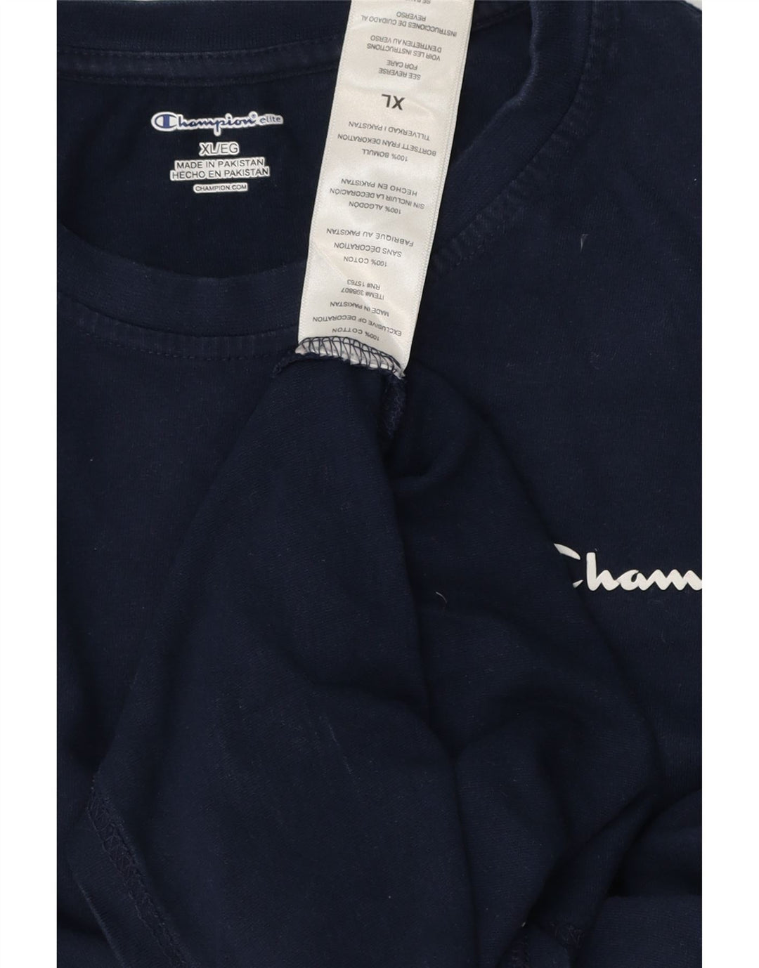 Champion Haut Homme Manches Longues XL Bleu Marine Coton