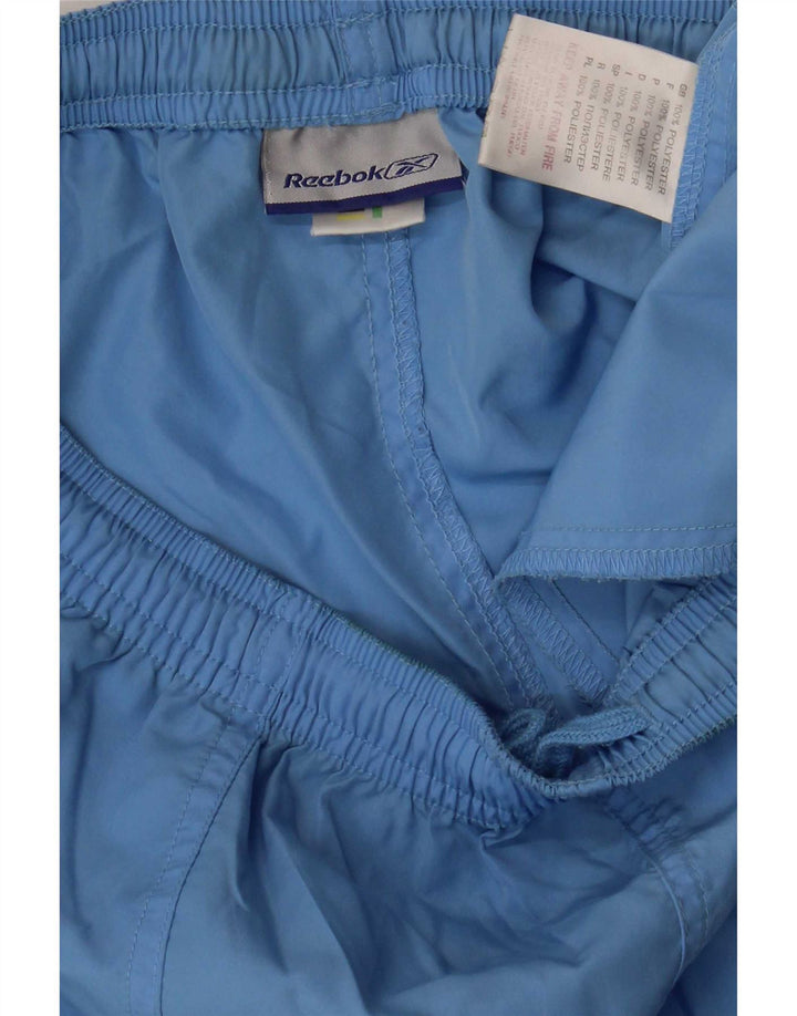 Reebok Short de Sport Femme UK 12 Bleu Moyen Polyester