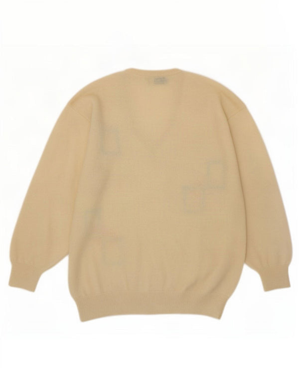Pringle Pull col V pour homme en laine vierge géométrique beige