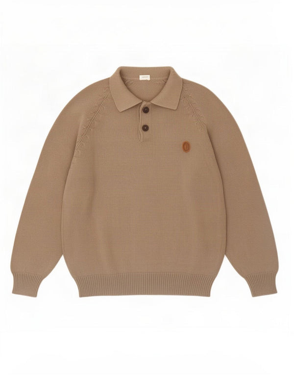Trussardi Pull Col Polo Beige Moyen |