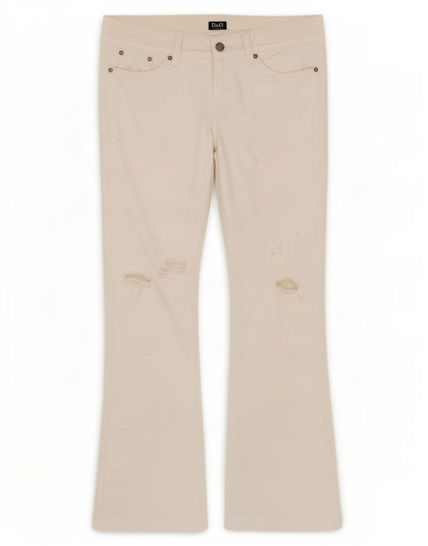 Dolce & Gabbana Femme Jean Bootcut Ittierre En Détresse W29 L32 Blanc
